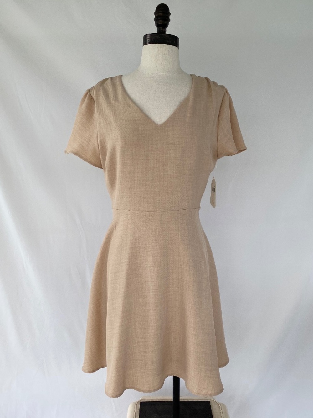 Altar’d State Light Brown V Neck A-Line Skater Dress NWT